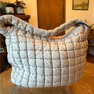 FP Movement by Free People Quilted Carry All Bag Off White 17 inch wide.